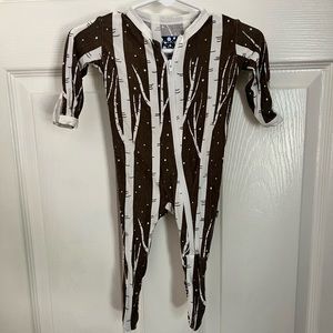 Kickee Pants 0-3 month birch tree pjs
